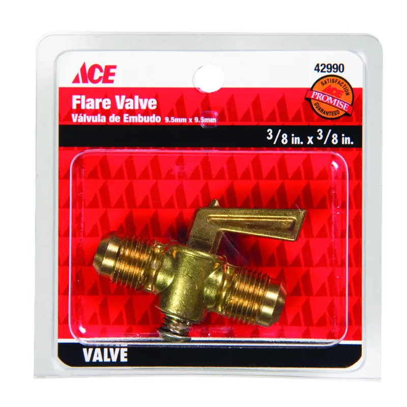 Ace 3/8 In. Dia. Brass Flare Valve Model 42990 For Plumbing Applications