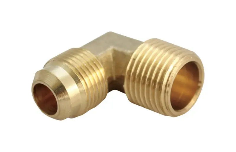 Ace 1/4 In. Flare X 3/8 In. Dia. Mpt Yellow Brass Elbow Fitting