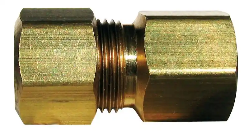Brass Compression Connector 3/8 In. X 1/4 In. Durable Plumbing Fitting