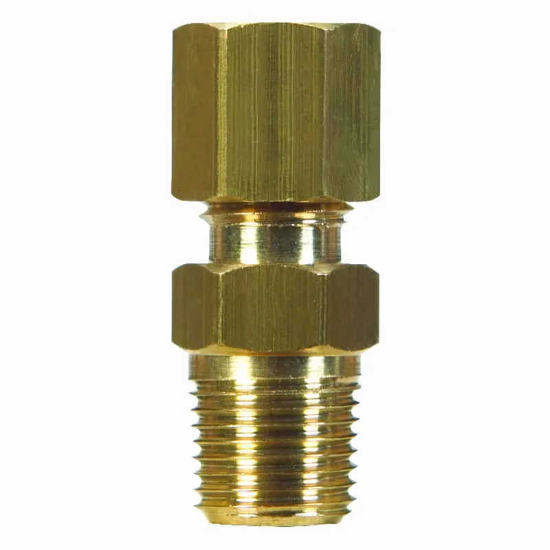 Brass Compression Connector 1/8 In. Mpt X 1/4 In. Diameter For Tubing