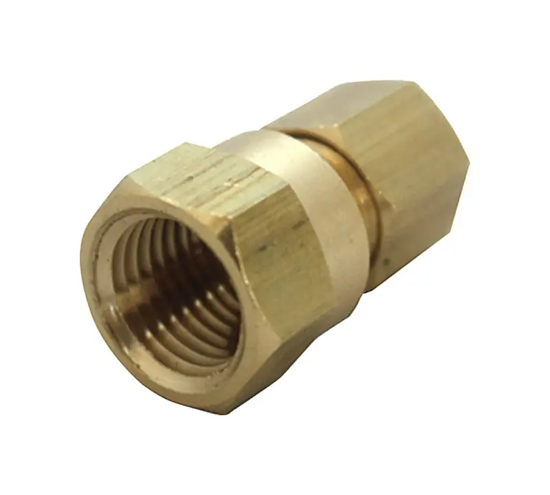 Brass Compression Connector 5/8 In. X 1/2 In. Durable Plumbing Fitting