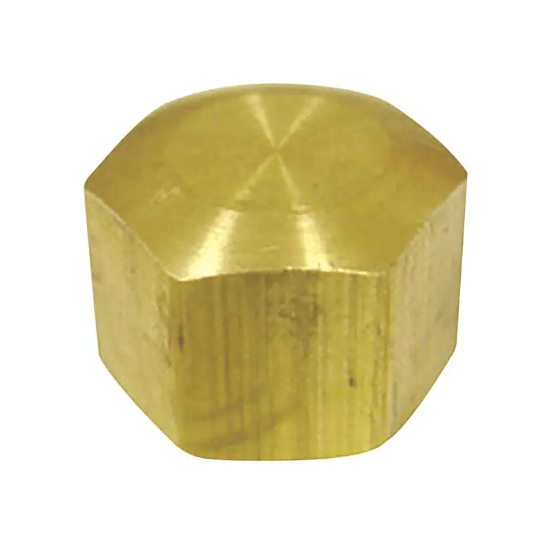 1/4 In. Dia. Compression Yellow Brass Cap - Durable And Corrosion Resistant