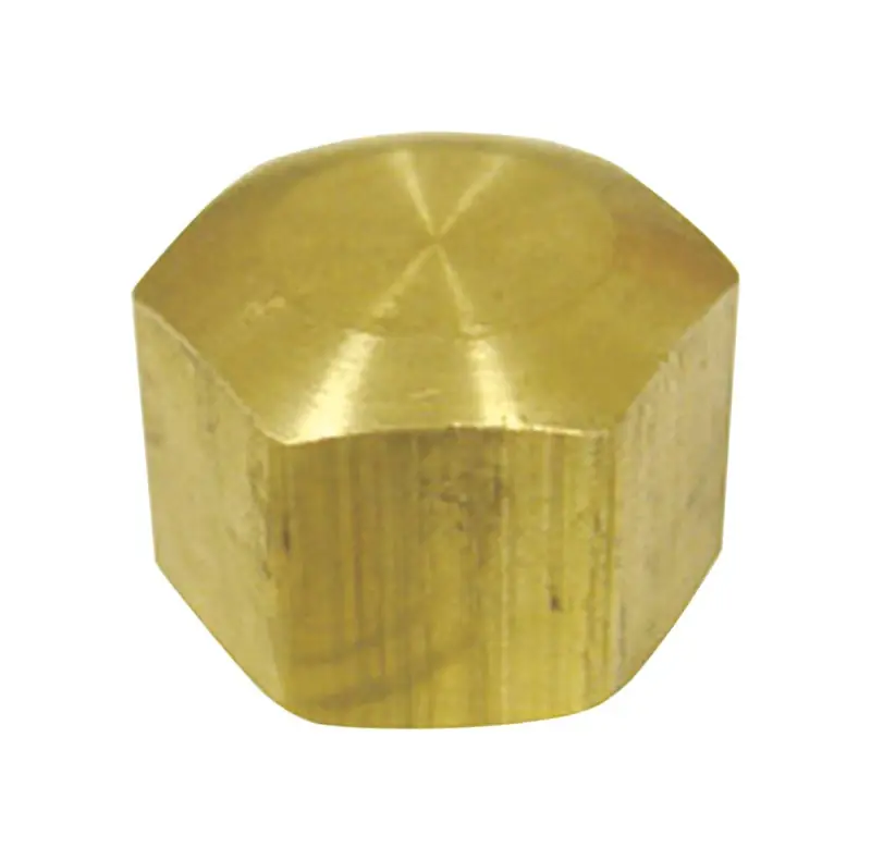 1/2 In. Dia. Compression Yellow Brass Cap - Durable And Corrosion Resistant