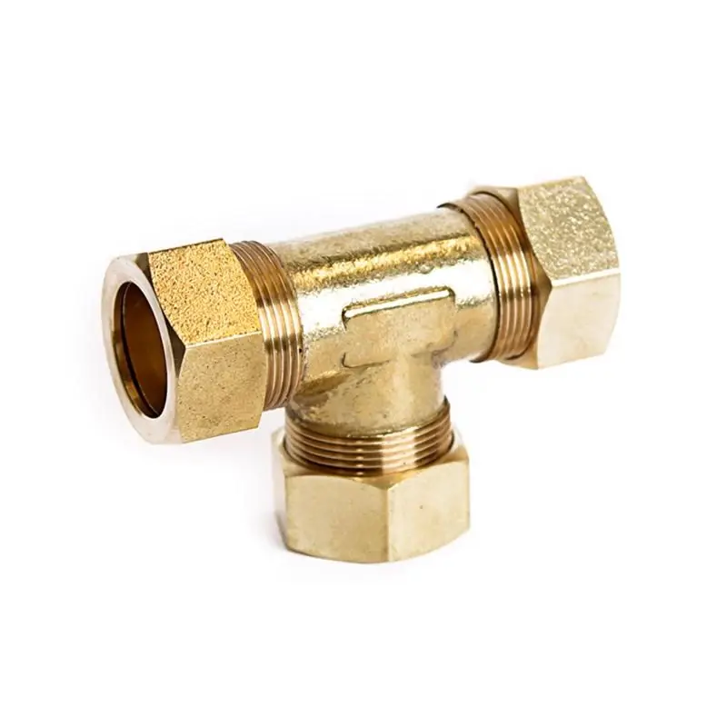 7/8 In. Compression X 7/8 In. D Compression Brass Tee Fitting