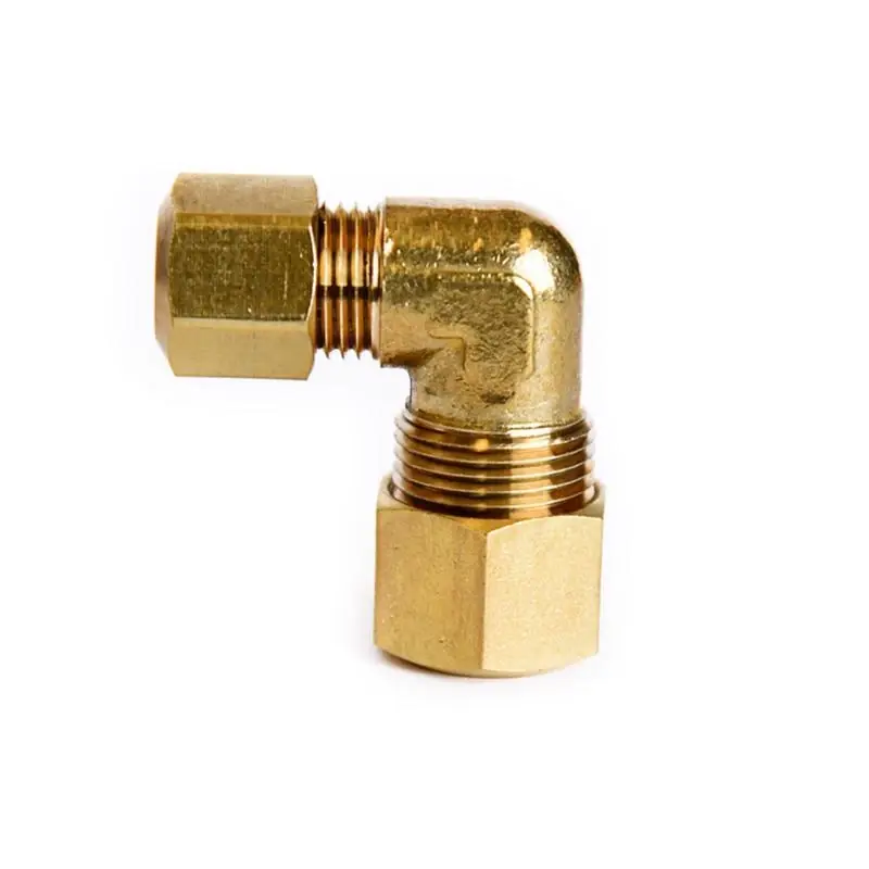 3/8 In. Compression X 1/4 In. D Compression Brass 90 Degree Elbow Fitting