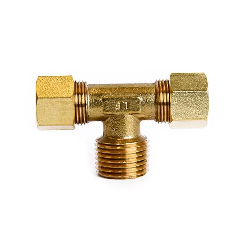 1/2 In. Compression X 1/2 In. D Male Brass Branch Tee - Lead-free