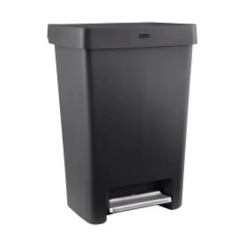 Rubbermaid 13‑Gallon Charcoal Resin Kitchen Trash Bin With Secure Lid