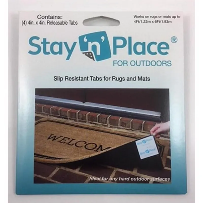Stay ‘n‘ Place Rug Slip Resistant Tabs 4 In. W X 4 In. L Cloth/Plastic Green 4 Pk