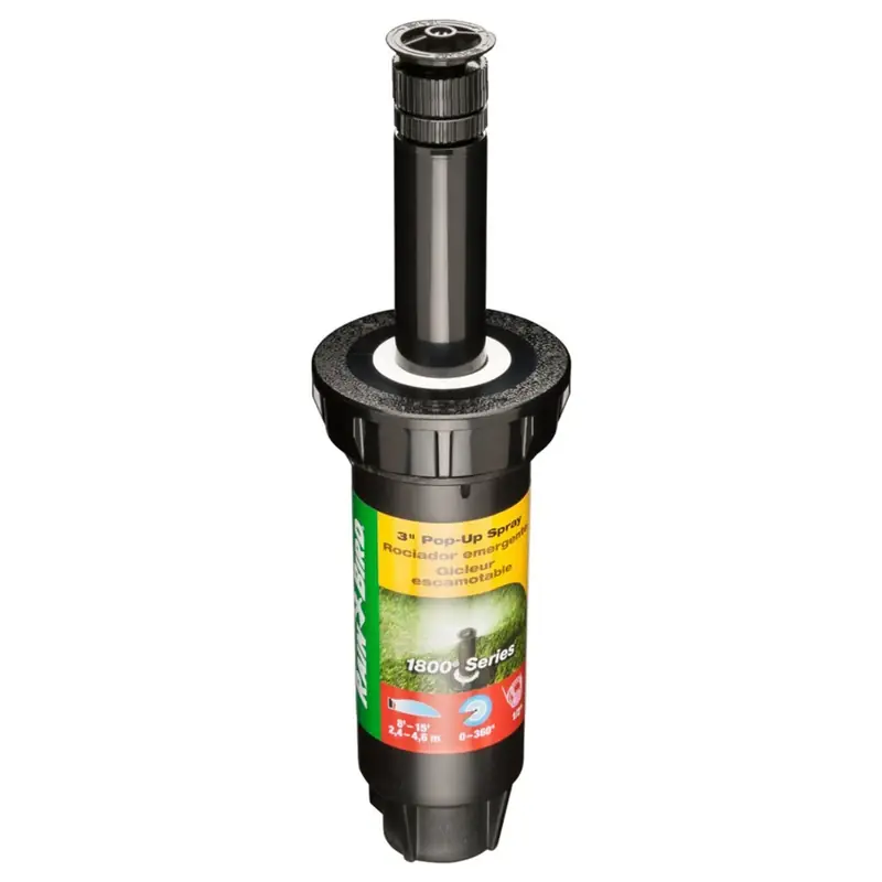Underground Sprinkler Head, Adjustable Pattern, 3-In. Pop Up, 8-Ft. Spray