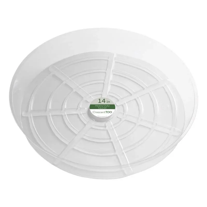 2.1" Height X 14" Diameter Clear Plastic Plant Saucer