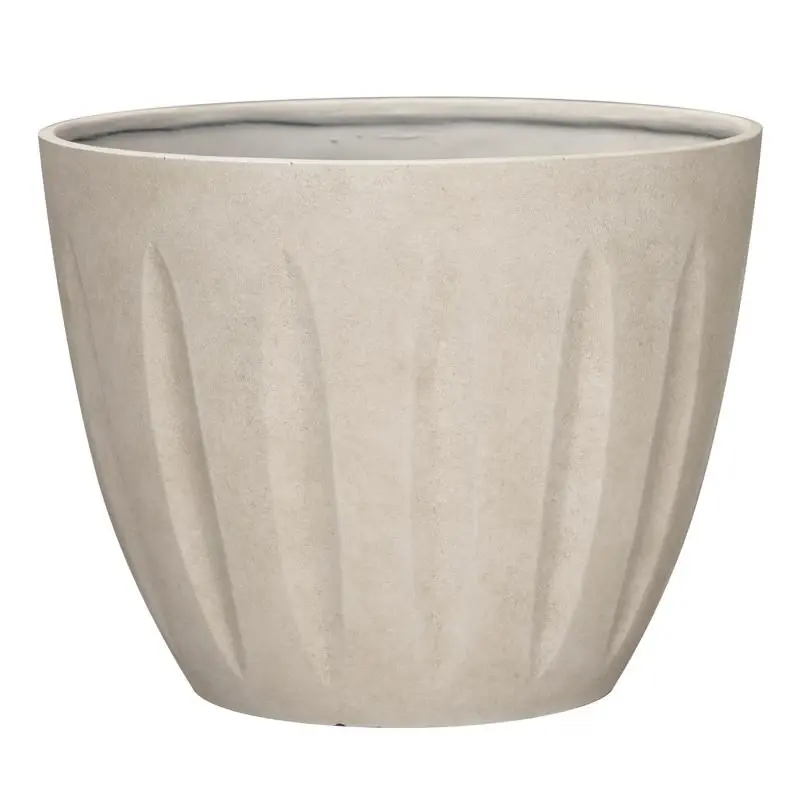13 In. H X 16 In. D Polyresin Spritzer Planter In Sand Color