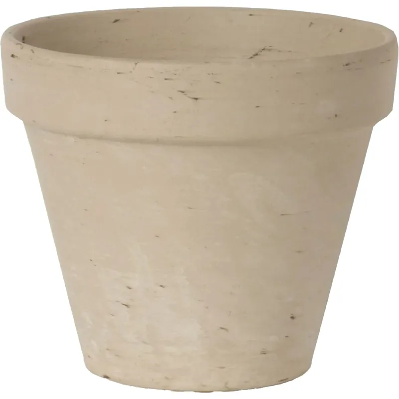 5-1/4" H X 6" Dia. White Basalt Clay Standard Flower Pot