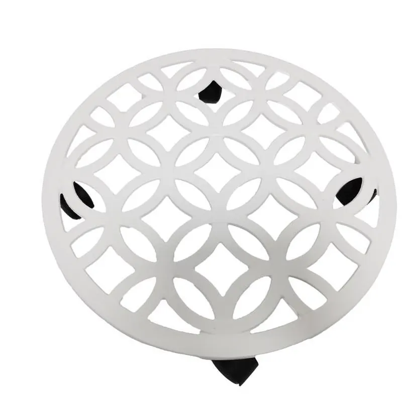 Living Accents 3‑Inch White Cast Iron Rolling Plant Stand – Durable Indoor/Outdoor Design