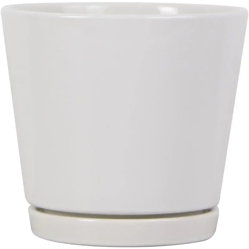 Knack 5.7 In. H X 6 In. D Round Ceramic Planter In White