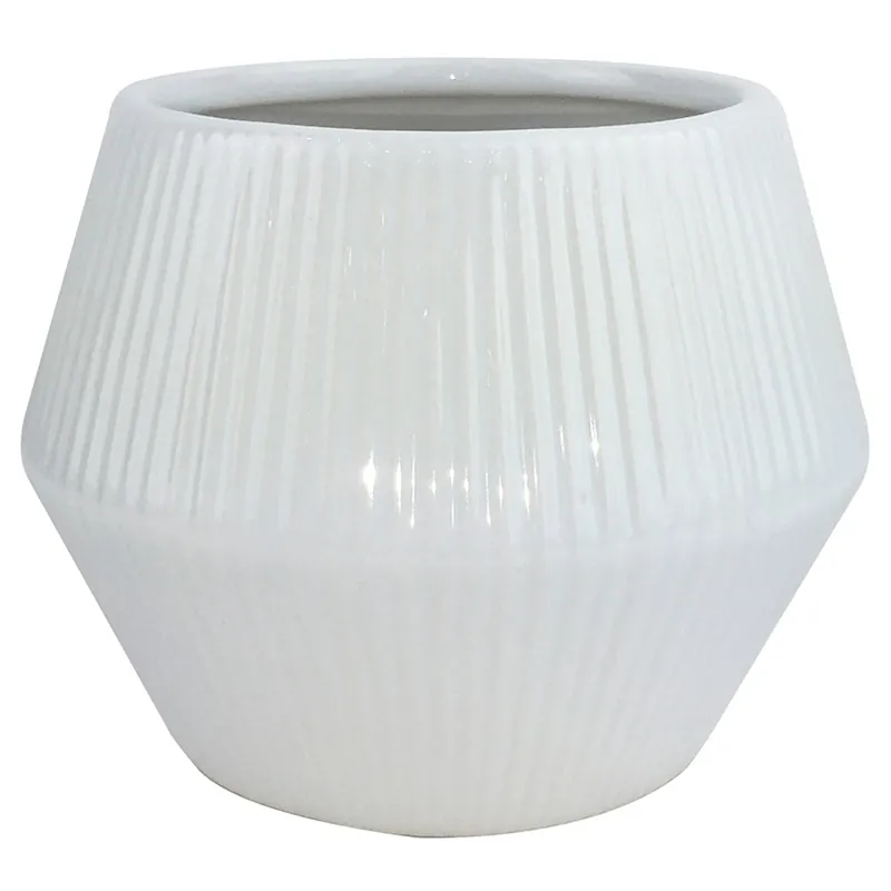 Rena 6.5 In. H X 8 In. W X 8 In. D Ceramic Planter - White