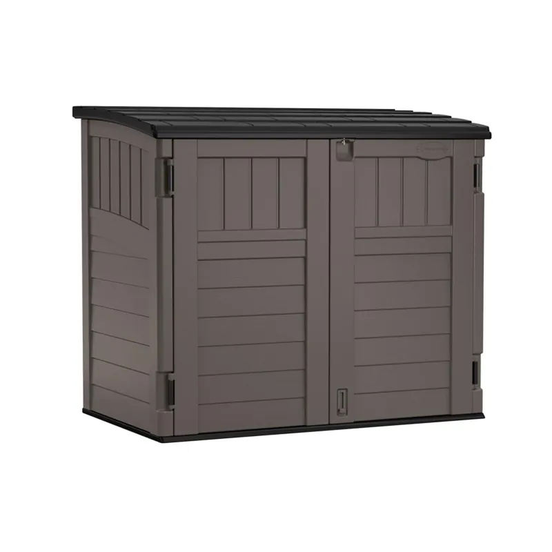 4 Ft. X 2 Ft. Resin Horizontal Pent Storage Shed With Floor Kit - Charcoal