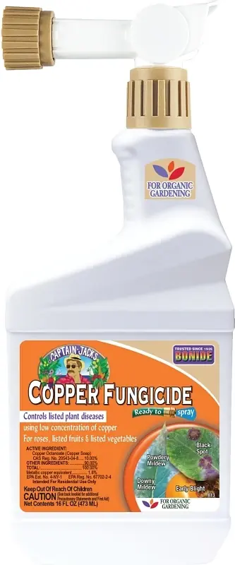 Captain Jack‘s Copper Fungicide Organic Gardening Mildew, Blight & Disease Control, 16 Oz. Ready-to-Spray
