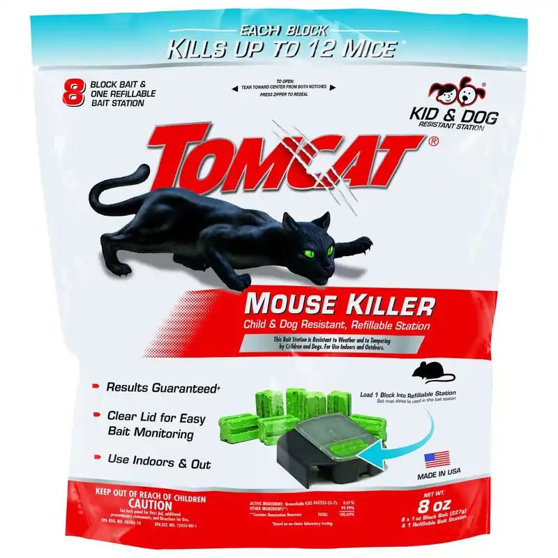 Tomcat Bait Station And Bait Blocks For Mice 8 Oz 1 Pk