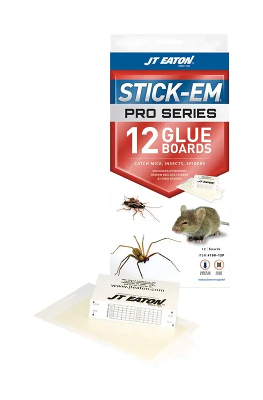JT Eaton Stick-Em Pro Series Small Glue Board Trap For Insects/Mice/Spiders 12 Pk
