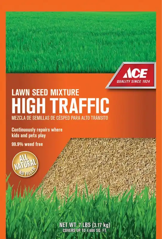 High Traffic Grass Seed Mixture 7 Lb - All Natural, No Fillers, 99.9% Weed Free
