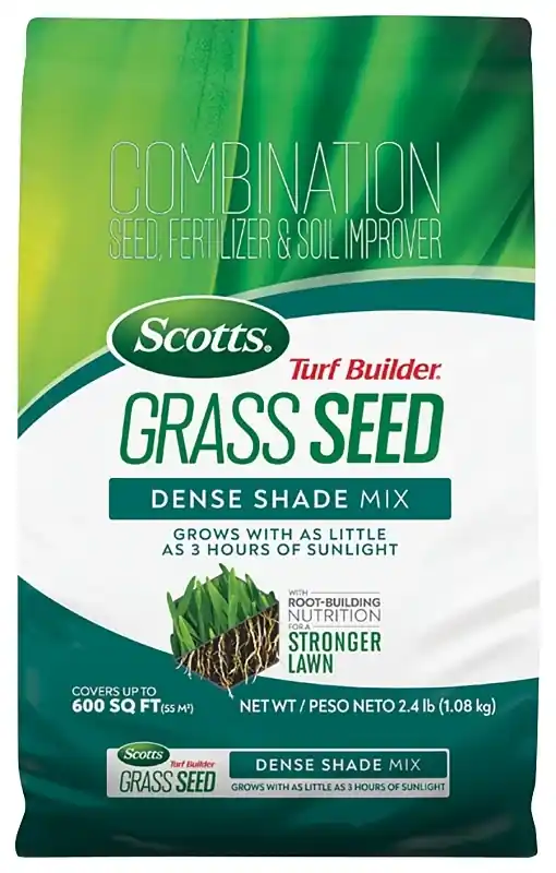 Turf Builder Grass Seed Dense Shade Mix, 2.4 Lbs., Covers 200 Sq. Ft.