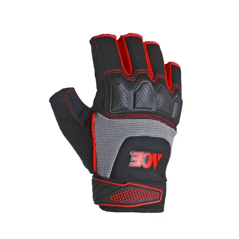 Men‘s Indoor/outdoor Synthetic Leather Fingerless Work Gloves Black And Gray Large
