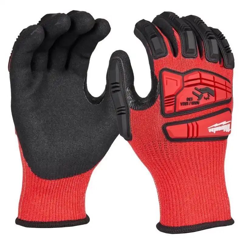 Milwaukee Xl Unisex Nitrile Dipped Impact Cut Level 3 Work Gloves