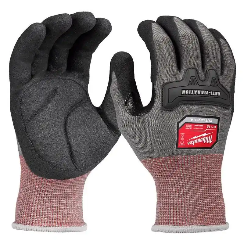 Milwaukee Smartswipe Anti‑Vibration Work Glove – Men’s Medium, Black/Red
