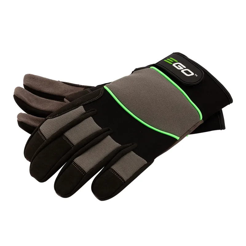 Unisex Large Synthetic Leather Work Gloves - Black/brown