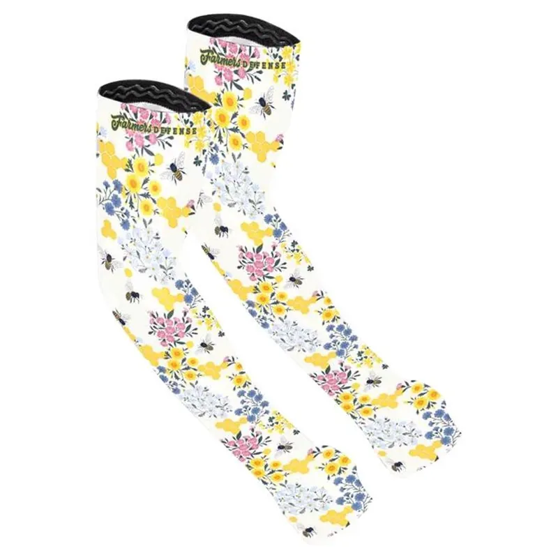 Cream Save The Bees Protection Sleeves, Small/medium - Unisex Cooling Comfort