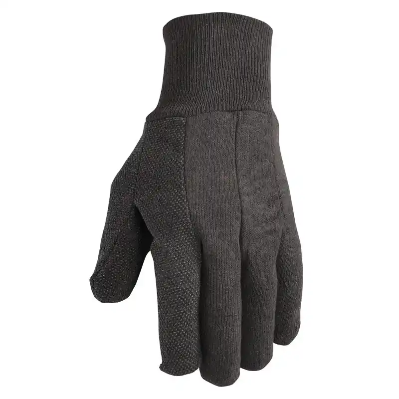 Wells Lamont Men‘s Black Rubber Grip Jersey Work Gloves One Size