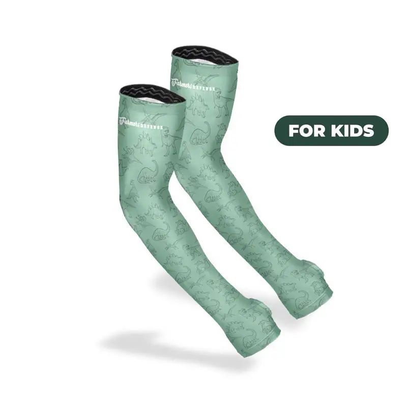 Farmers Defense Kids Dino Green Protection Sleeves M Polyester/spandex