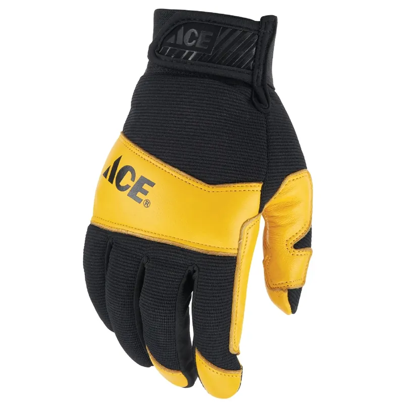 Xl Leather High Performance Black/yellow Work Gloves - Goatskin & Spandex