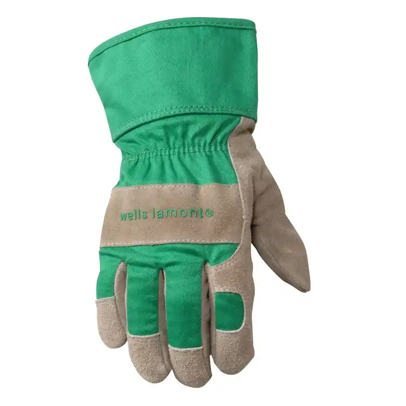 Wells Lamont Kid‘s Leather Palm Gloves Green M 1 Pk