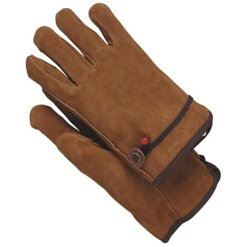1018l Large Suede Cowhide Work Gloves With Thumb Shield And Ball & Tape Wrist
