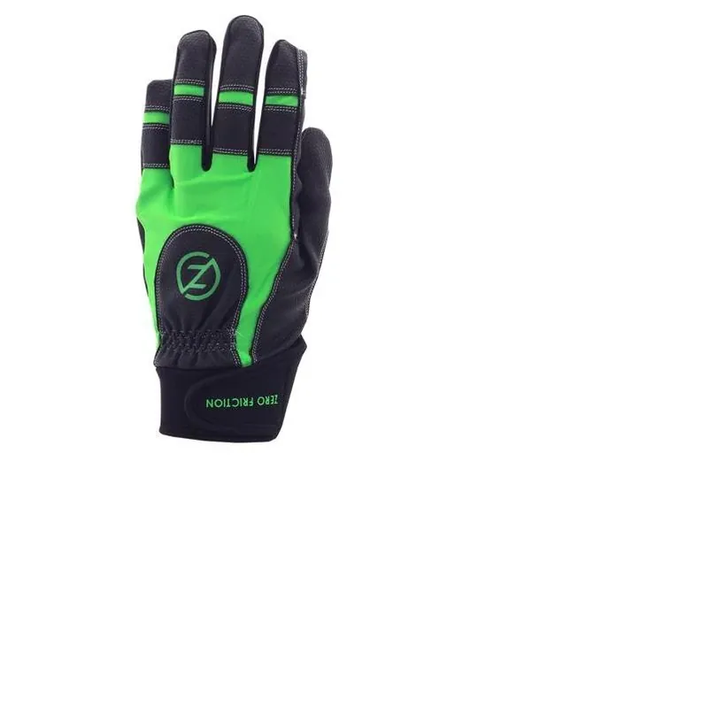 Zero Friction Men‘s Heavy‑Duty Work Gloves – Black/Lime, One‑Size, Touchscreen‑Ready