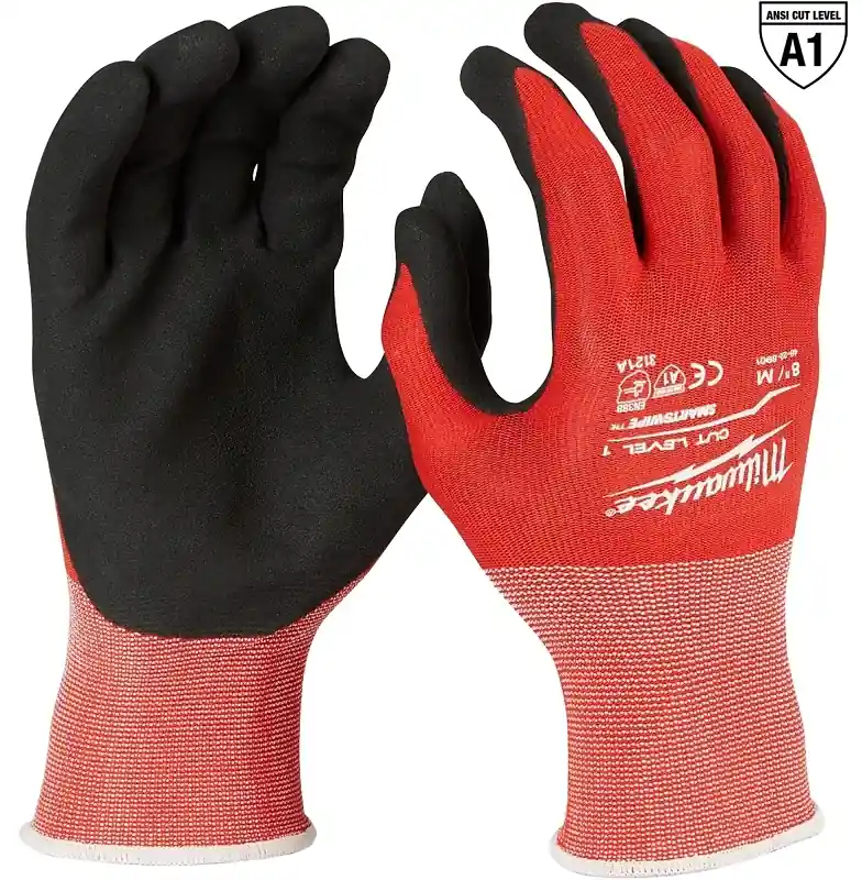 Milwaukee Cut Level 1 Cut Resistant Nitrile Dipped Gloves Red M 1 Pair