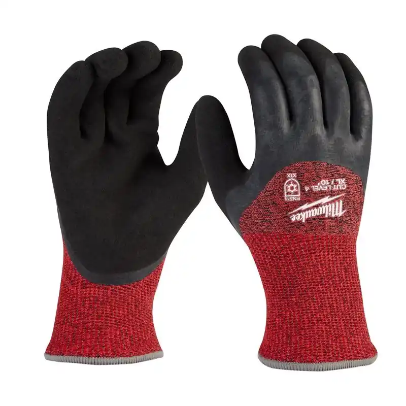 Milwaukee Men‘s Insulated Outdoor Dipped Gloves Black/red Xl 1 Pair