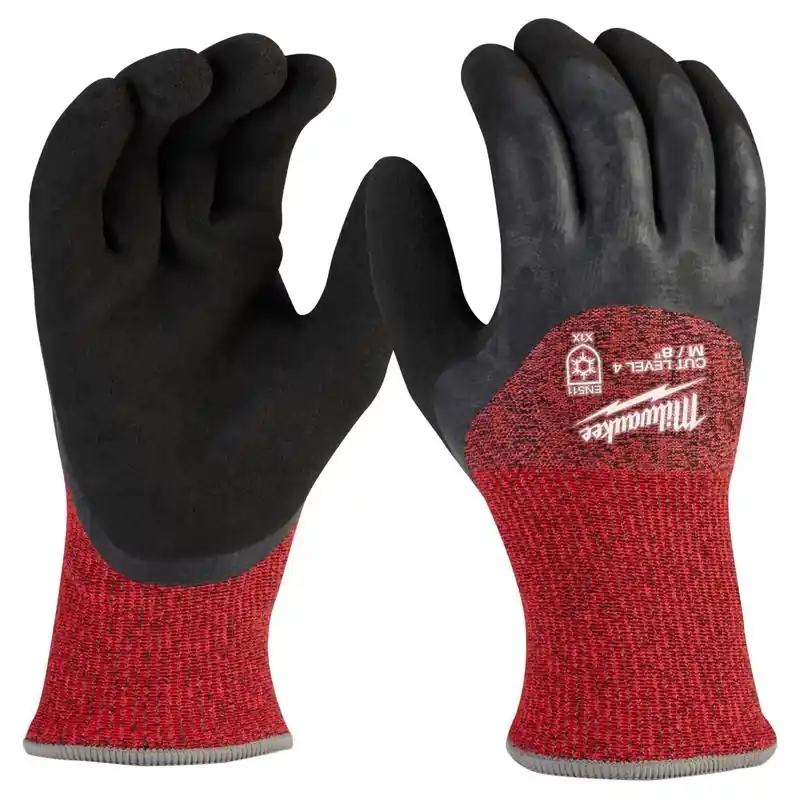 Milwaukee Men‘s Insulated Outdoor Winter Dipped Gloves Black/red Medium 1 Pair