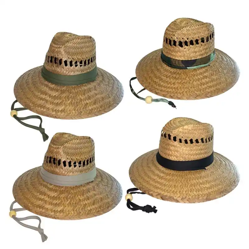 Men‘s Straw Hat Assorted Colors Durable Lightweight Breathable Summer Hat