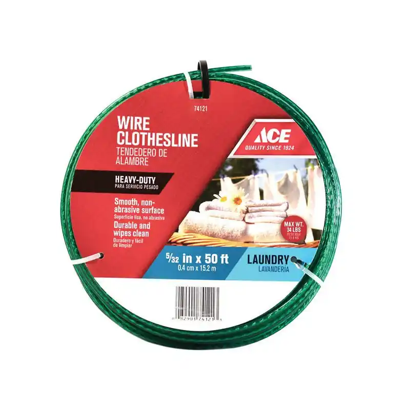 50 Ft. Green Pvc Clothesline Wire - Model 74121 For Versatile Use
