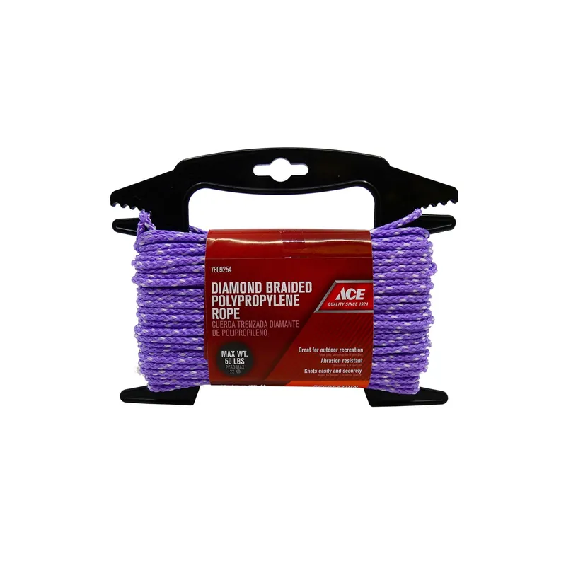 5/32 In. Diameter X 75 Ft. Length Assorted Diamond Braided Polypropylene Rope