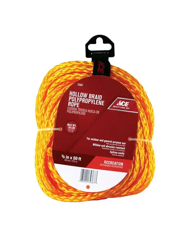 3/8 In. Diameter X 50 Ft. Length Gold Braided Polypropylene Rope