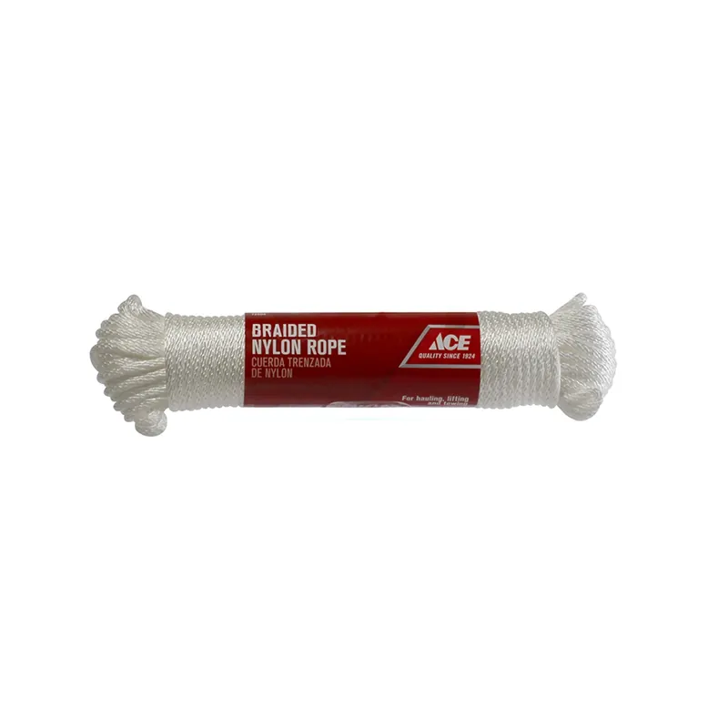 3/16 In. Diameter X 100 Ft. Length White Solid Braided Nylon Rope