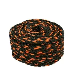 3/8-inch X 50-foot Black Twisted Polypropylene Rope For Versatile Use