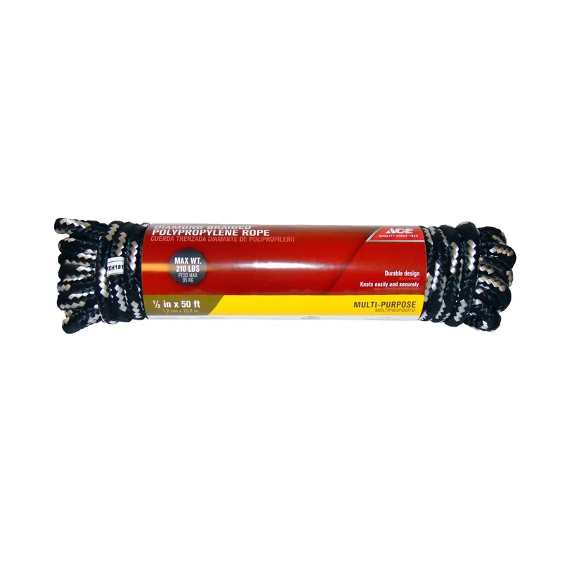 1/2 In. Diameter X 50 Ft. Length Assorted Diamond Braided Polypropylene Rope