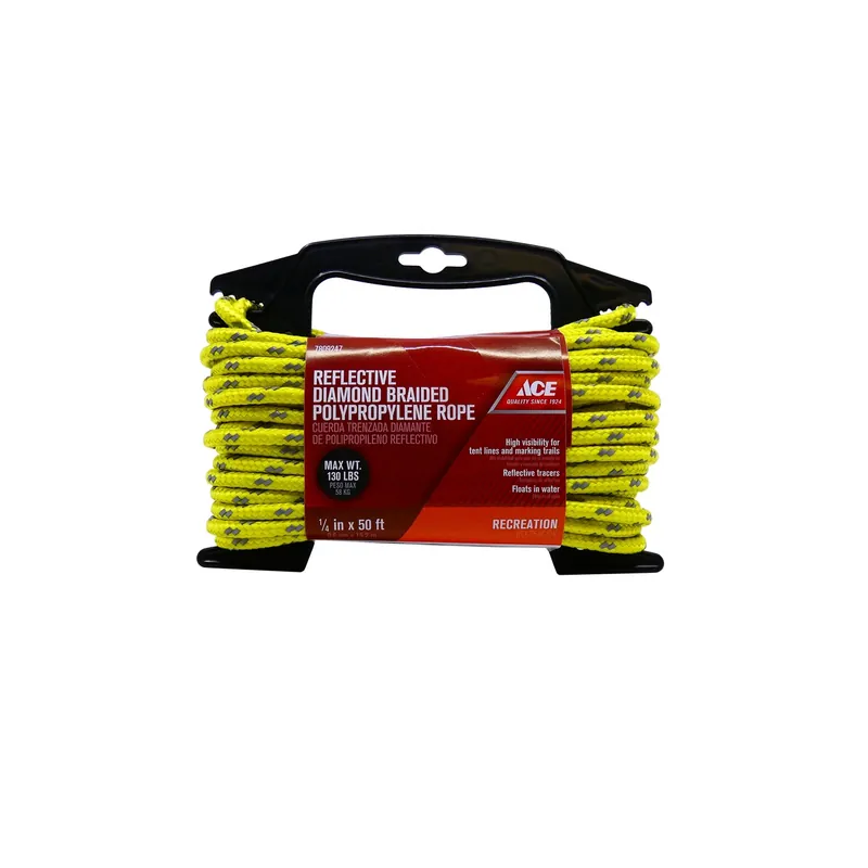 1/4 In. Diameter X 50 Ft. Length Yellow Diamond Braided Polypropylene Rope