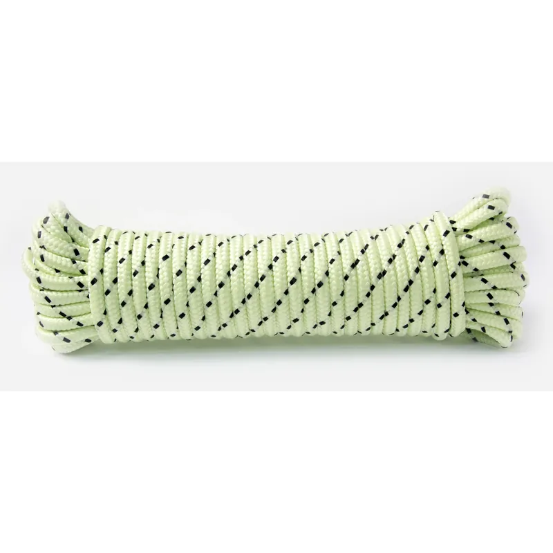 1/4 In. D X 50 Ft. L Neon Green Glow In The Dark Diamond Braided Polypropylene Rope