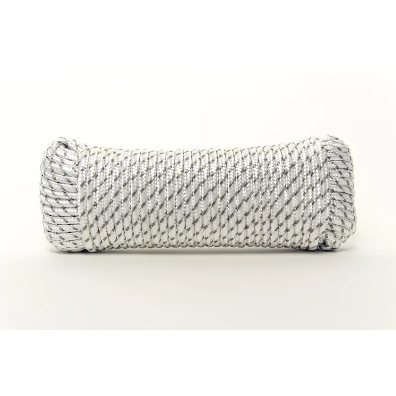 1/4 In. Diameter X 100 Ft. Length Gray/white Diamond Braided Poly Rope