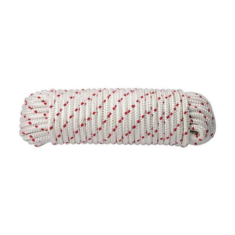 7/16 In. Diameter X 100 Ft. Length Red/white Diamond Braided Polyester Rope